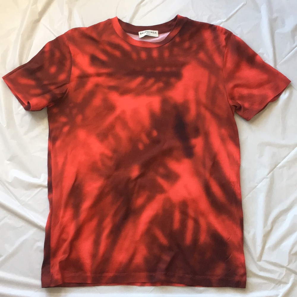 Balenciaga Red Tie Dye T Shirt